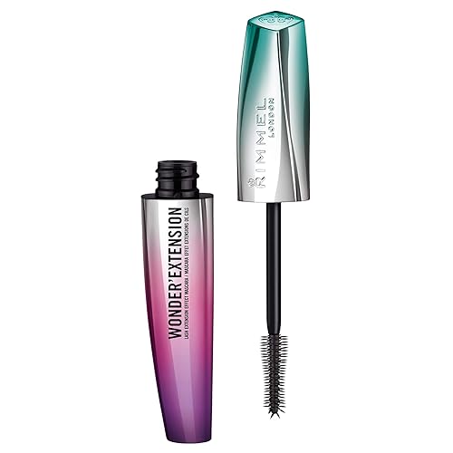 Rimmel London Wonder'Extension Mascara - Lengthens, No Clumps, Smudge-Proof, Extreme Black 0.37Oz