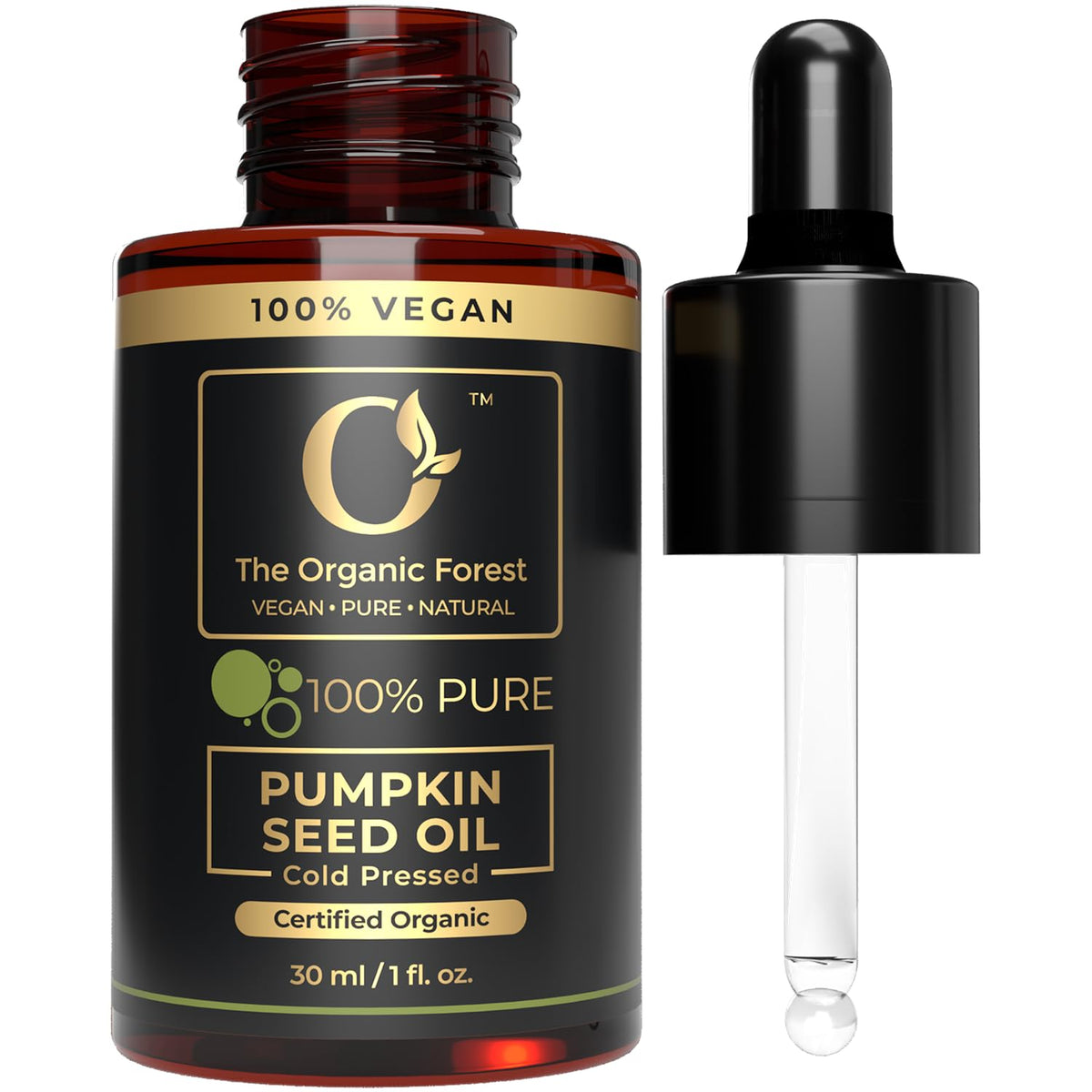 The Organic Forest Usda Organic Pumpkin Seed Oil - 100% Pure, Cold-Pressed, Vegan Beauty Oil