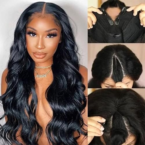 UNICE 20 Inch V-Part Wig - Human Hair Body Wave Glueless Clip-in, Beginner Friendly