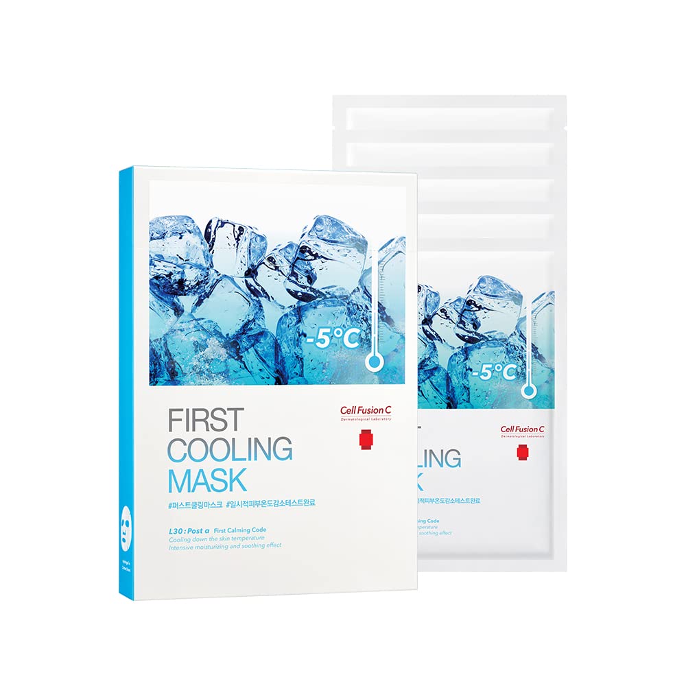 Cell Fusion C Cooling Mask 5Ea With Glacial Water & Panthenol For Sensitive Dry Skin