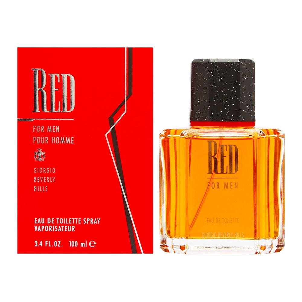 GIORGIO BEVERLY HILLS BHN802 Multi Red Men’s Eau de Toilette Spray, 3.4 oz - Fragrance for Him, Long-Lasting Scent