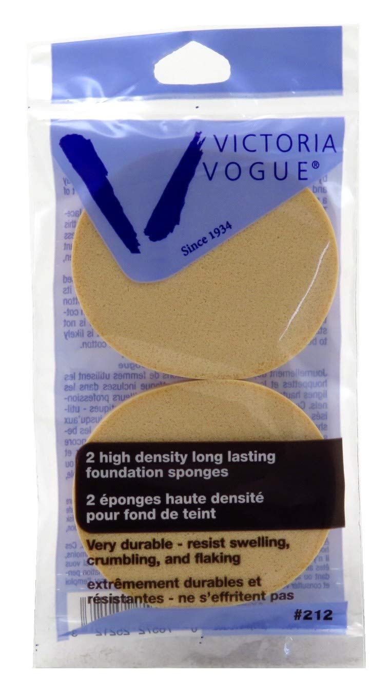 Victoria Vogue Round Sponge Foundation - 2 Count Pack For Flawless Makeup Application