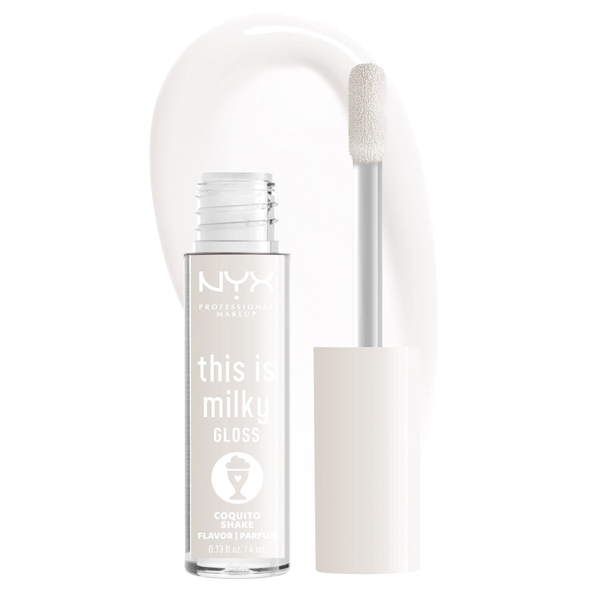 NYX PROFESSIONAL MAKEUP Milky Gloss Lip Gloss - Coquito Shake, 12 Hour Hydration, Vegan, 0.13