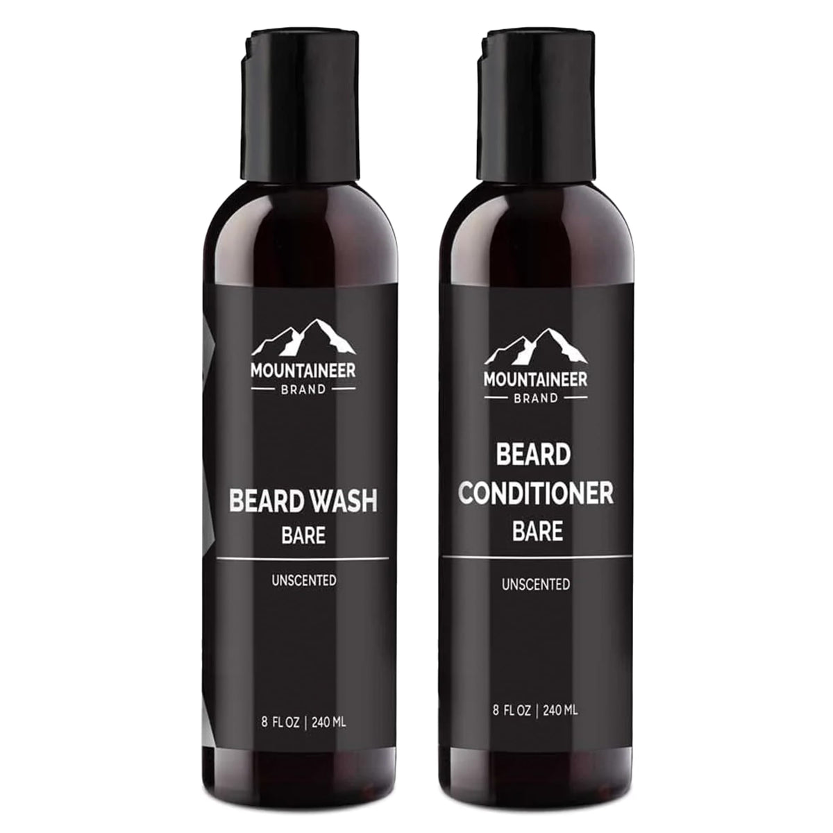 Mountaineer Brand Beard Wash & Conditioner Set | Unscented, 8Oz, Deep Cleans & Softens Hair