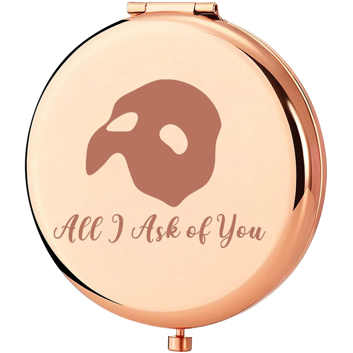 Keychin Phantom Opera Musical Pocket Mirror - Compact Makeup Mirror, Theatre Gifts, Stainless Steel