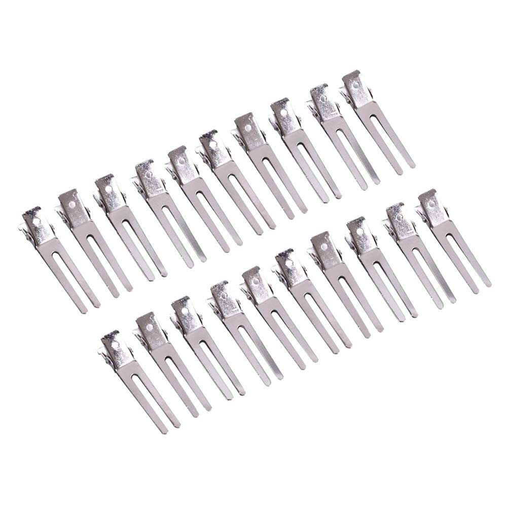 YANTAISIYU 50pcs Metal Double Prong Hair Clips 1.75&quot; Alligator Styling Pins for Salon