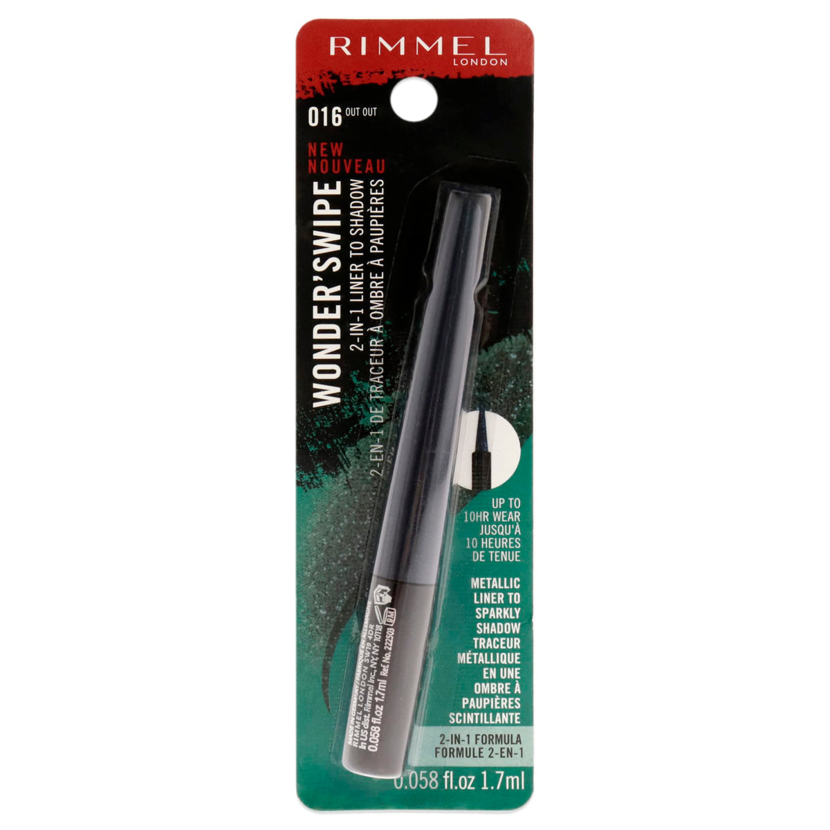 Rimmel London Wonder Swipe 2-in-1 Liner to Shadow, 016 Out Out, 0.06 oz Eyeliner