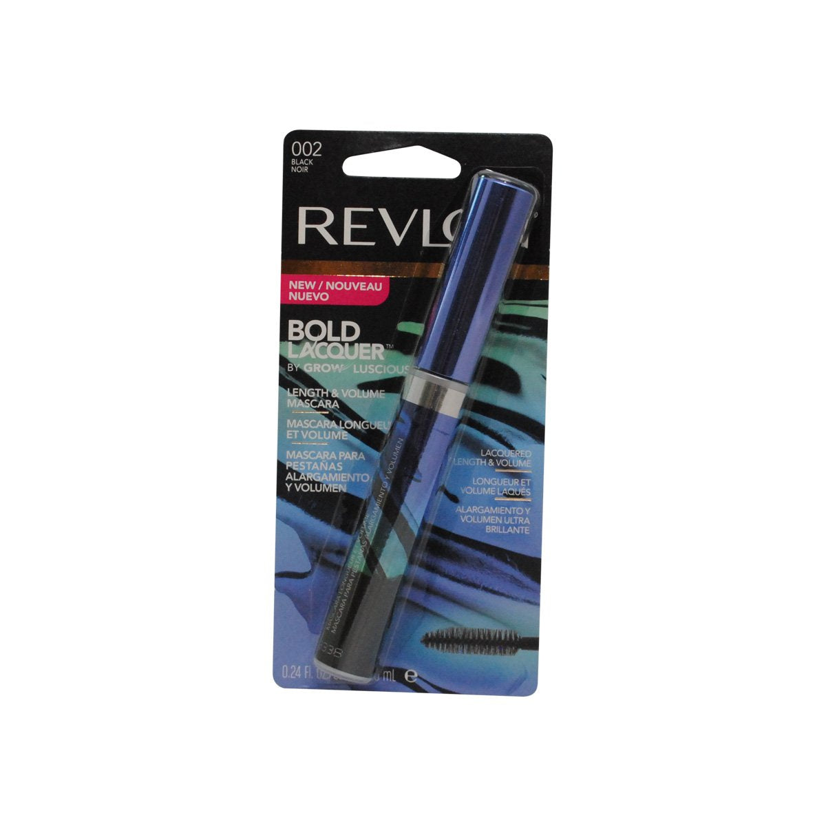 Revlon Bold Lacquer Grow Luscious Mascara, Nwp Black (002), 0.24 Oz - Length & Volume Boost