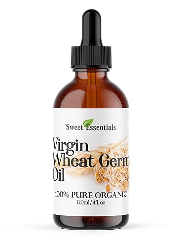 Sweet Essentials Organic Unrefined Wheat Germ Oil 4oz - Cold-Pressed Moisturizer for Skin & Hair