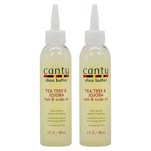 Cantu Shea Butter Tea Tree & Jojoba Hair & Scalp Oil, 6 Oz, 2 Pack - Nourishing Treatment