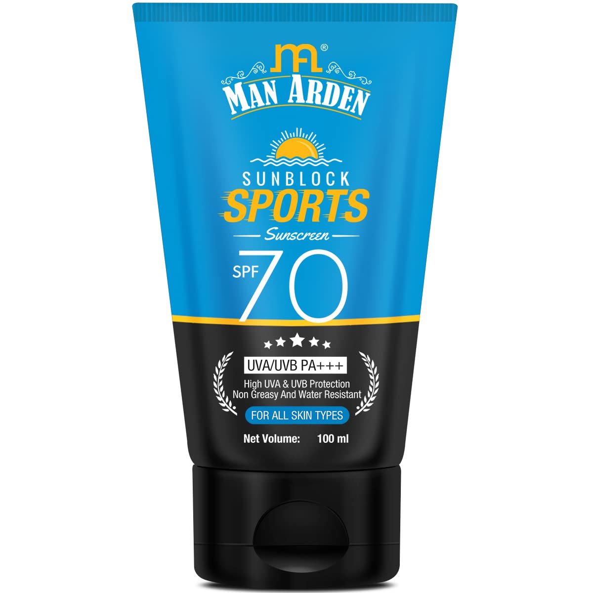 Man Arden Sunscreen Spf 70 - Water Resistant, Non-Greasy, Uva/Uvb Protection, 100 Ml