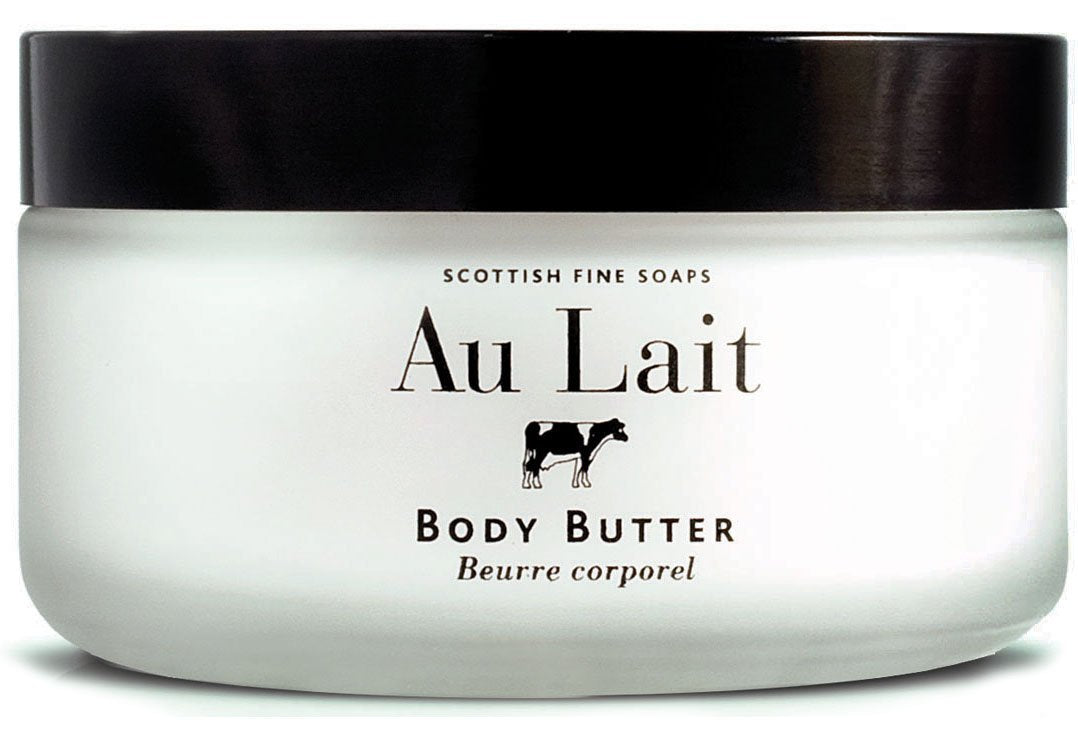 Scottish Fine Soaps Au Lait Body Butter 7 Oz - Luxurious Moisturizer In Glass Jar