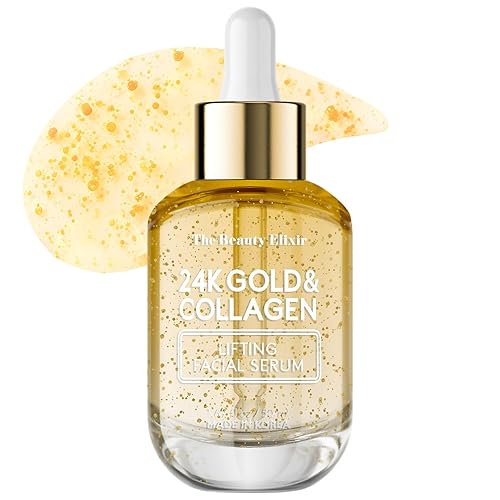 The Beauty Elixir 24K Gold & Collagen Serum - Hydrating Anti-Aging Face Treatment, 1.69 Oz