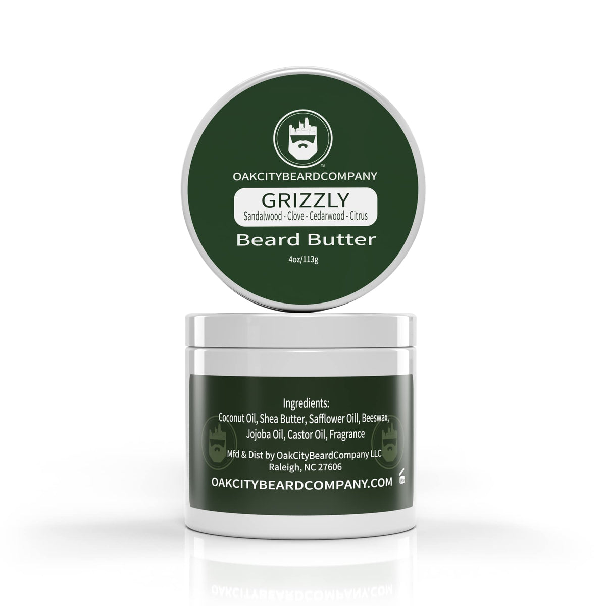 Oak City Beard Company Grizzly Beard Butter - 4Oz Sandalwood, Clove, Cedarwood, Citrus