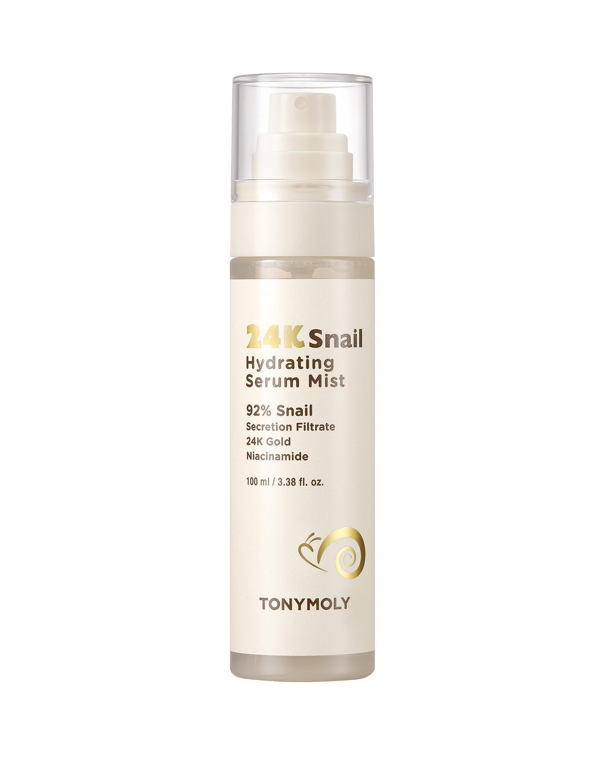 Tonymoly 24K Snail Hydrating Serum Mist, 92% Snail Mucin, Moisturizing Toner,