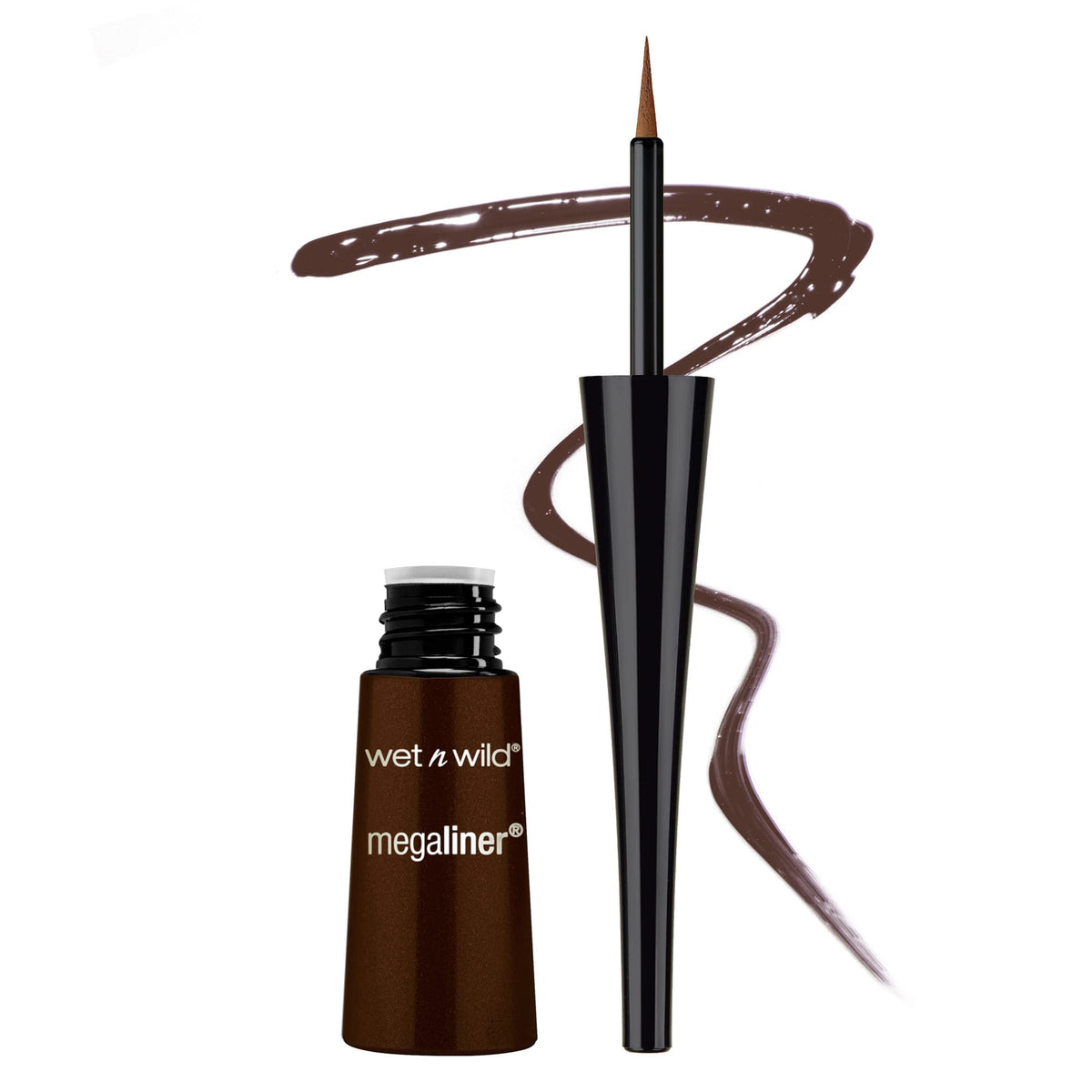 Wet N Wild Megaliner Liquid Eyeliner - Dark Brown, Long-Lasting, Precision Application, 1 Count