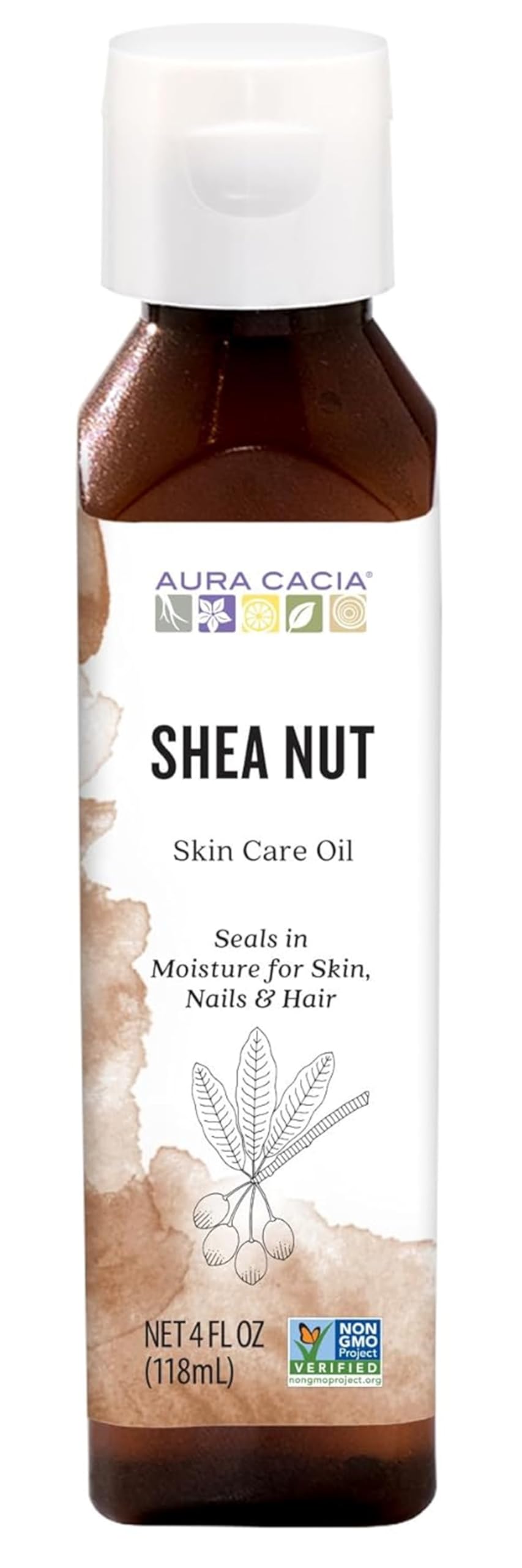 Aura Cacia Nourishing Shea Nut Oil - Multi-Purpose Oil, 4 Fl Oz For Skin & Hair Care