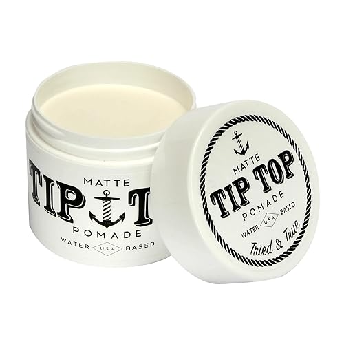 Tip Top Matte Water Based Pomade, Medium Hold, 4.25oz - Perfect for Styling and Control