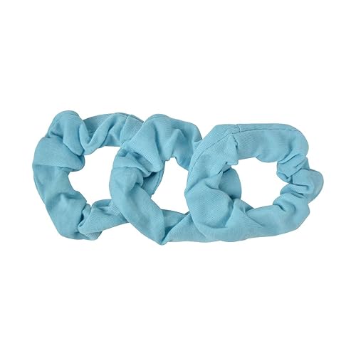 Motique Accessories Small Cotton Scrunchies - Set of 3 Sky Blue Hair Bobbles