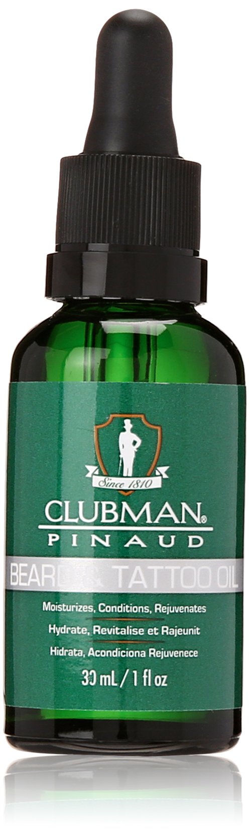 Clubman Pinaud Beard and Tattoo Oil - 1 oz Nourishing Oil for Beards and Tattoos