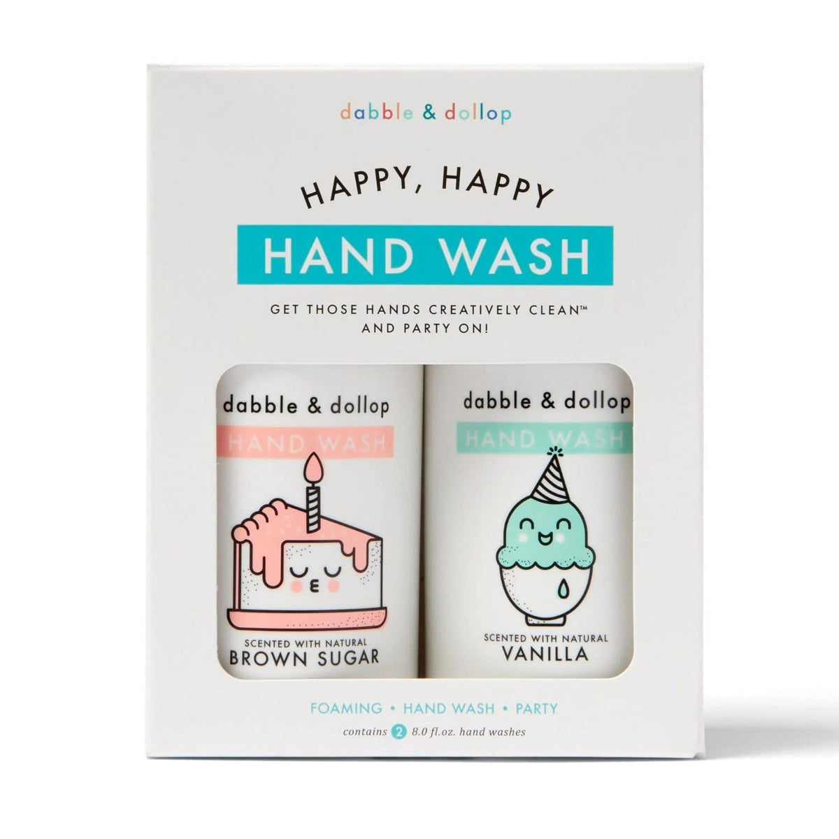 Dabble & Dollop Happy Happy Handwash Set - Natural, Cruelty-Free, Ph Balanced, 8 Fl Oz (2