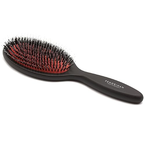 Fendrihan Boar Bristle & Nylon Hair Brush, Scalp Massager, Beechwood, Made in Germany - Medium