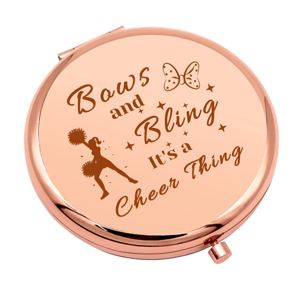 Mwphuy Cheerleading Compact Makeup Mirror For Girls, Team Gifts, Stainless Steel, 2.6&quot;