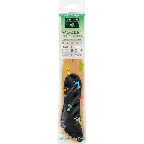 Earth Therapeutics Wooden Foot File - Dual-Sided, Natural Wood & Stone For Smooth Feet