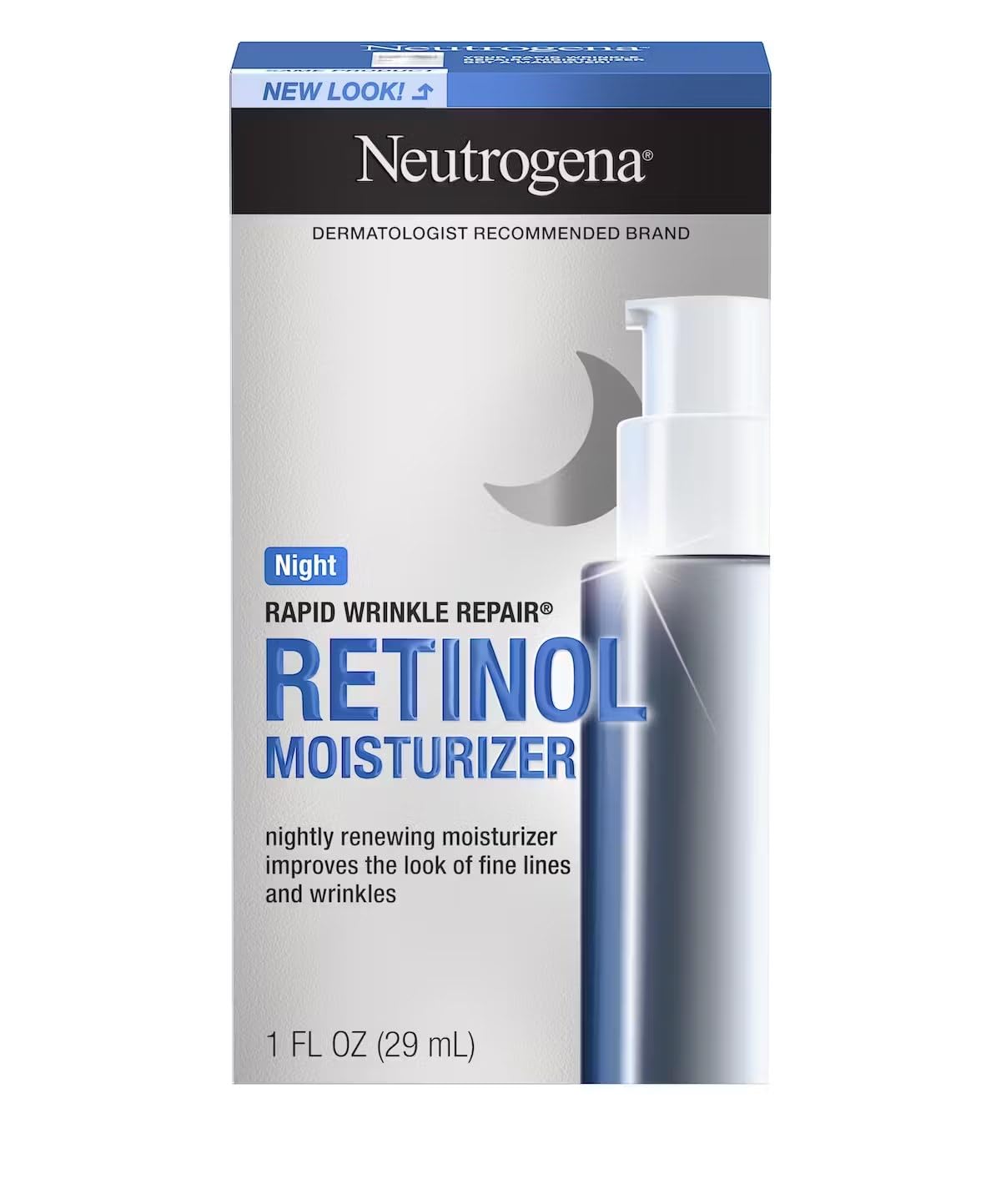 Neutrogena Rapid Wrinkle Repair Anti-Wrinkle Night Moisturizer, 1 Fl Oz