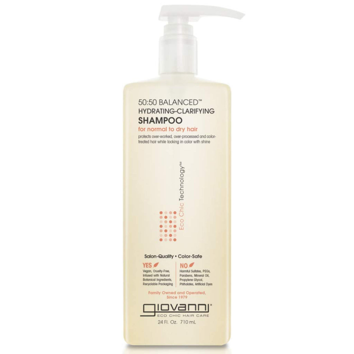 Giovanni 50:50 Balanced Hydrating Clarifying Shampoo, Moisturizing For Damaged Hair, 24 Fl Oz