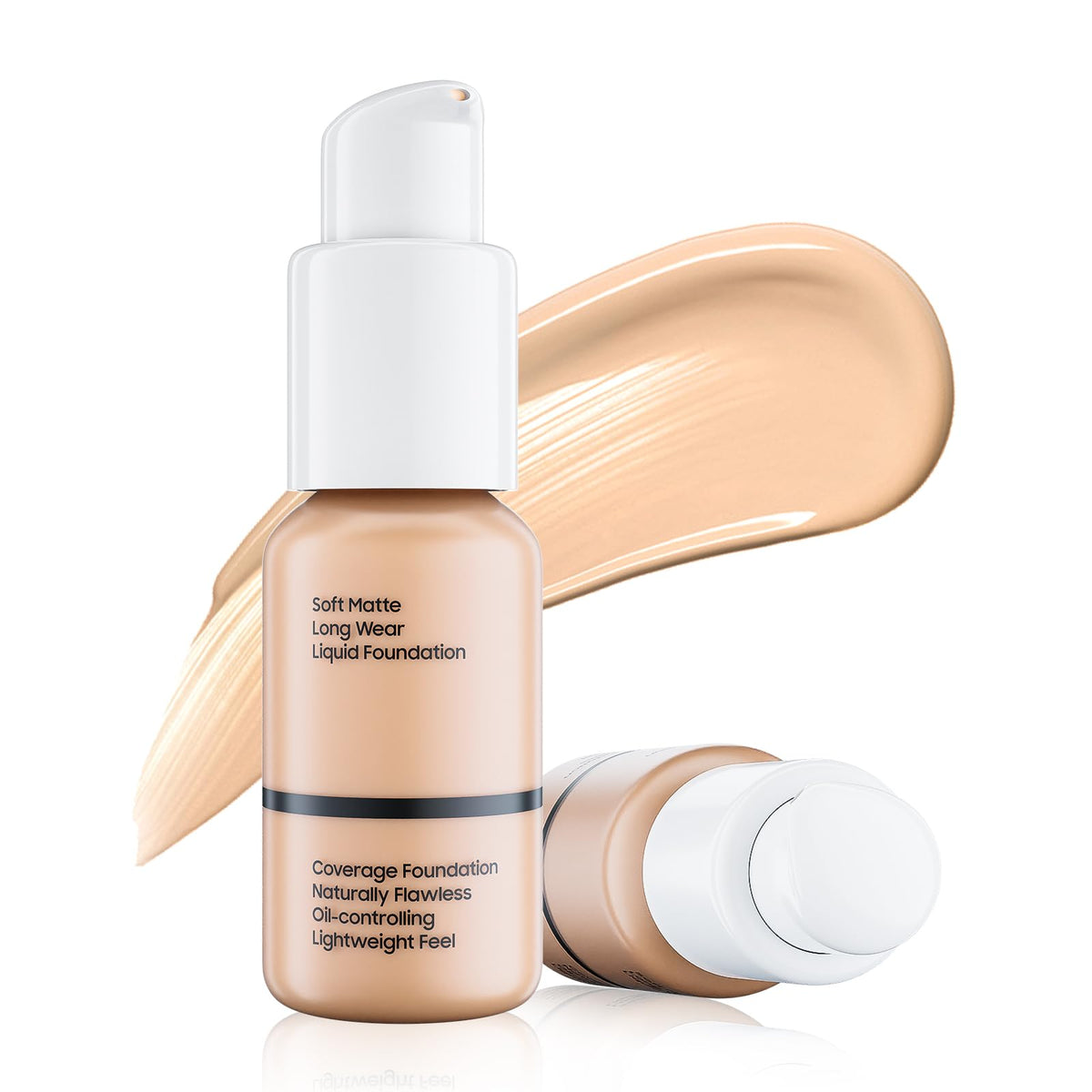 Fanterday Matte Full Coverage Liquid Foundation, Waterproof & Long-Lasting, 1 Fl Oz (#102 Nude)