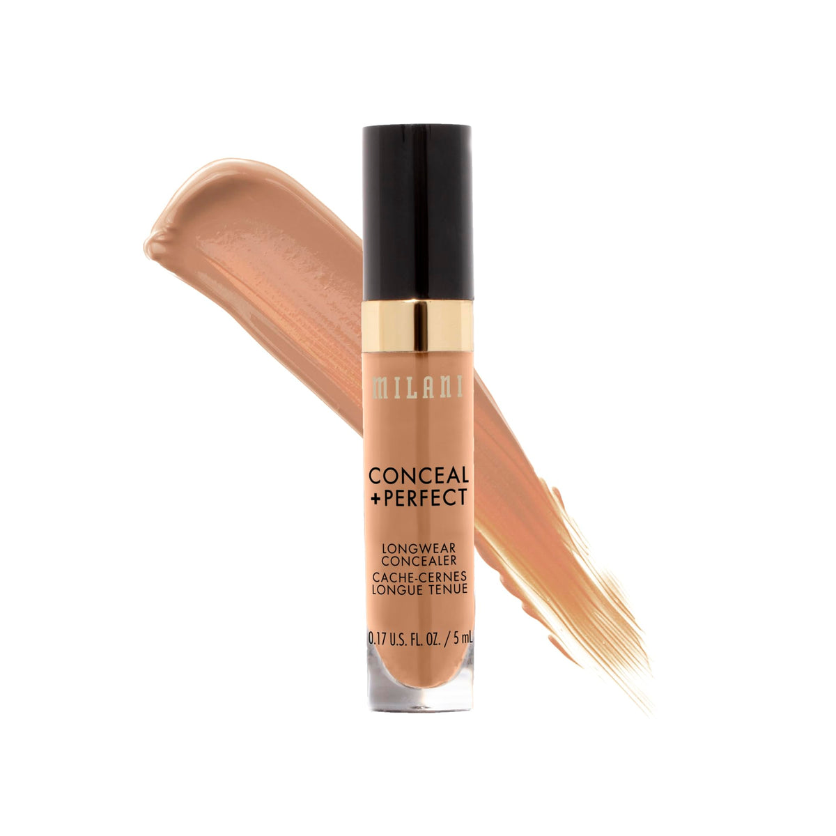 Milani Conceal + Perfect Concealer - Pure Beige, Vegan, Longwear, 0.17 Fl Oz, Dark Circles Cover