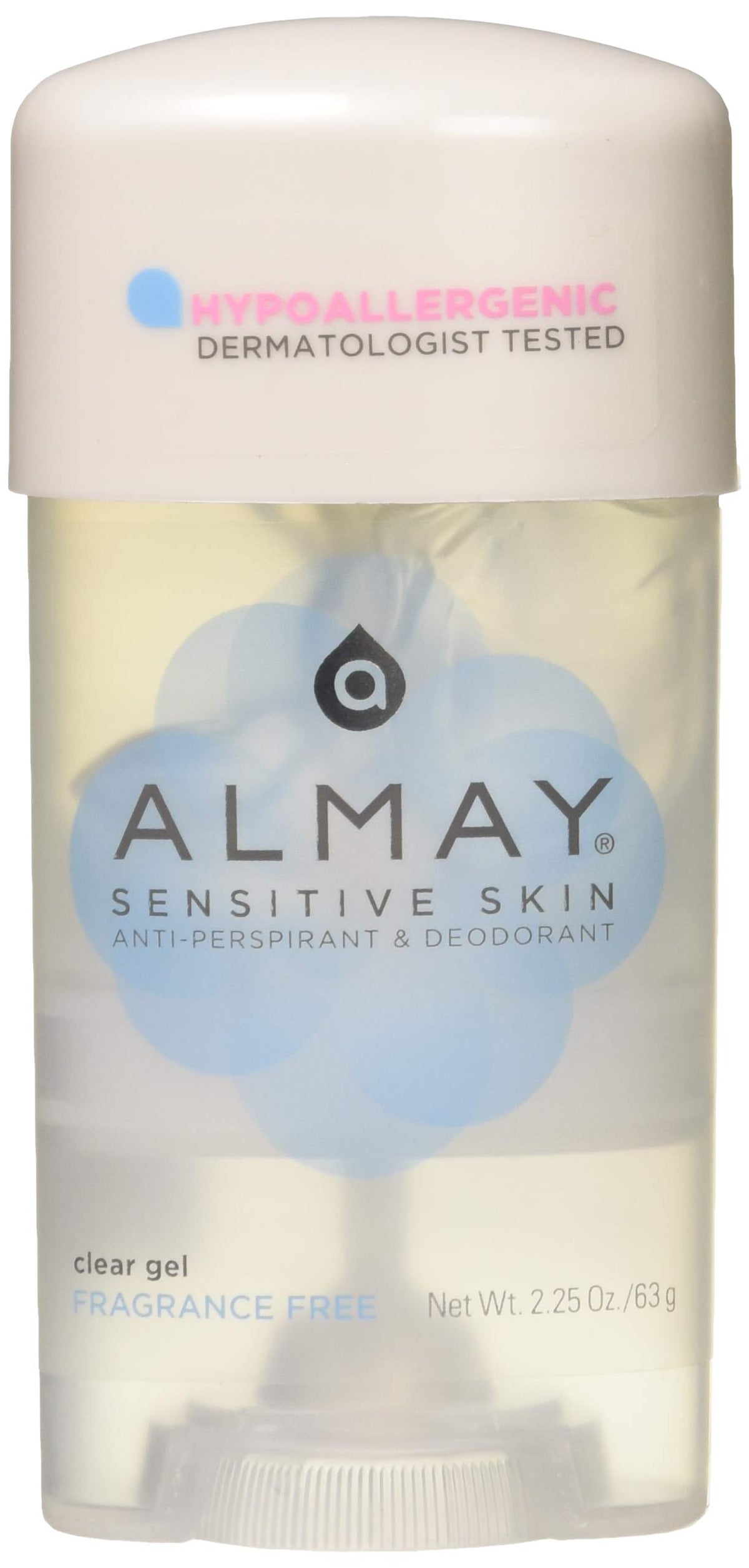 Almay Clear Gel Anti-Perspirant & Deodorant, Fragrance-Free, 2.25 Oz Stick, Pack Of 