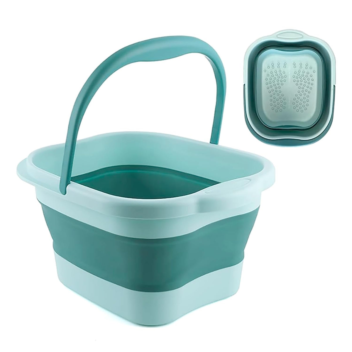 Wmhylyh Blue Collapsible Foot Bath With Handle - Foot Spa Massager For Soaking & Pedicure