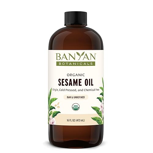 Banyan Botanicals Organic Sesame Oil – Unrefined Ayurvedic Oil for Skin & Hair – 16oz