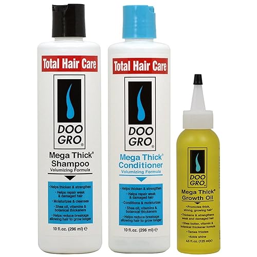 Doo Gro Mega Thick Shampoo, Conditioner & Growth Oil Set - 3 Piece Hair Care Bundle