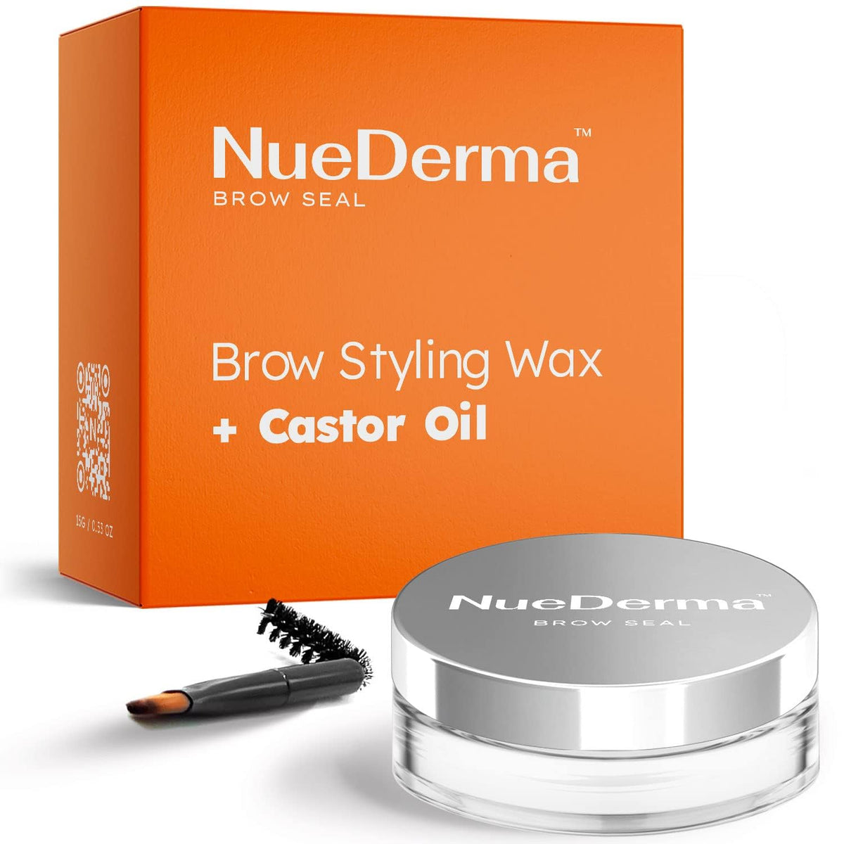 Nuederma Brow Seal With Castor Oil - Waterproof Eyebrow Gel & Wax For Fluffy Brows - 1 Oz