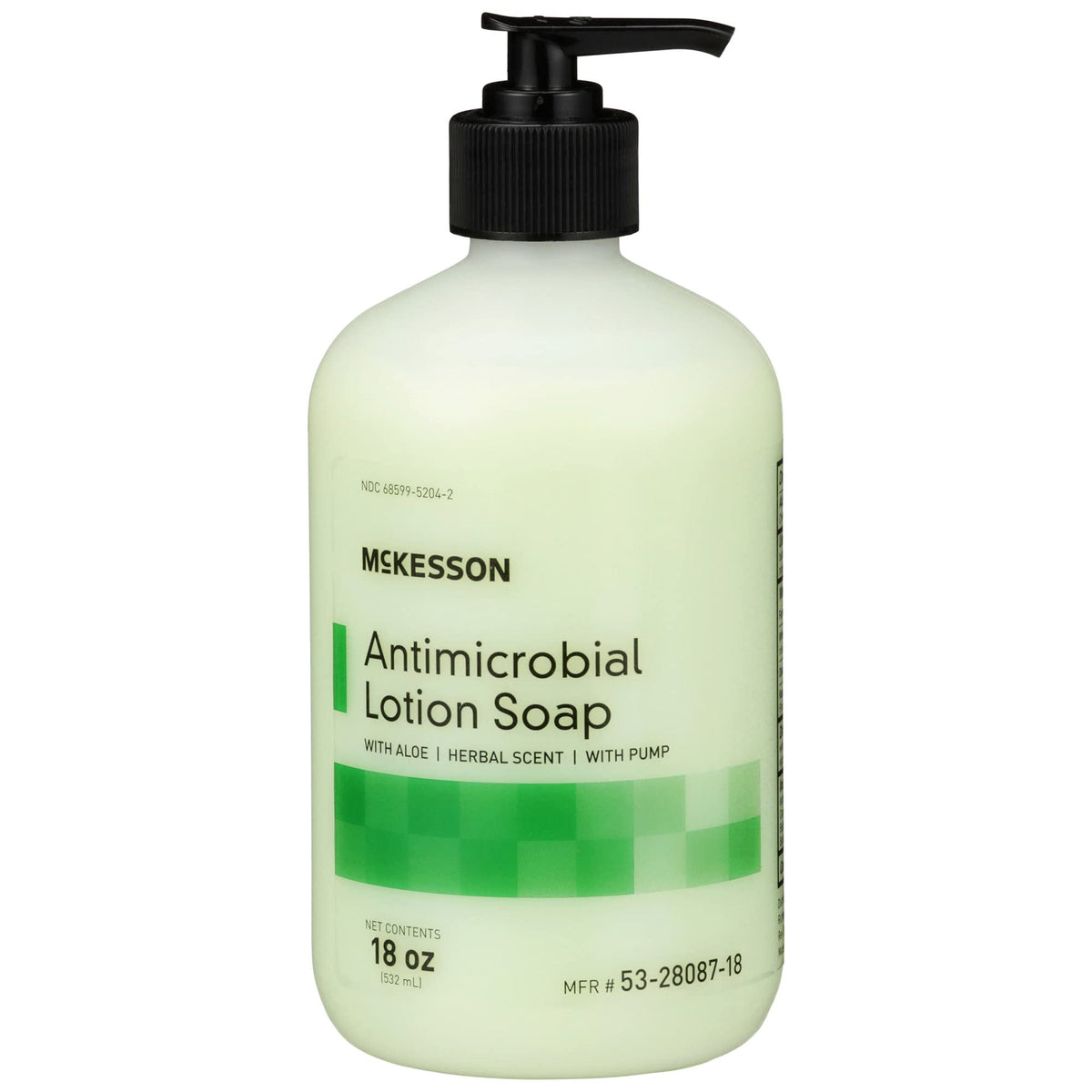 Mckesson Antimicrobial Hand Soap With Aloe, Herbal Scent, 18 Oz - Green