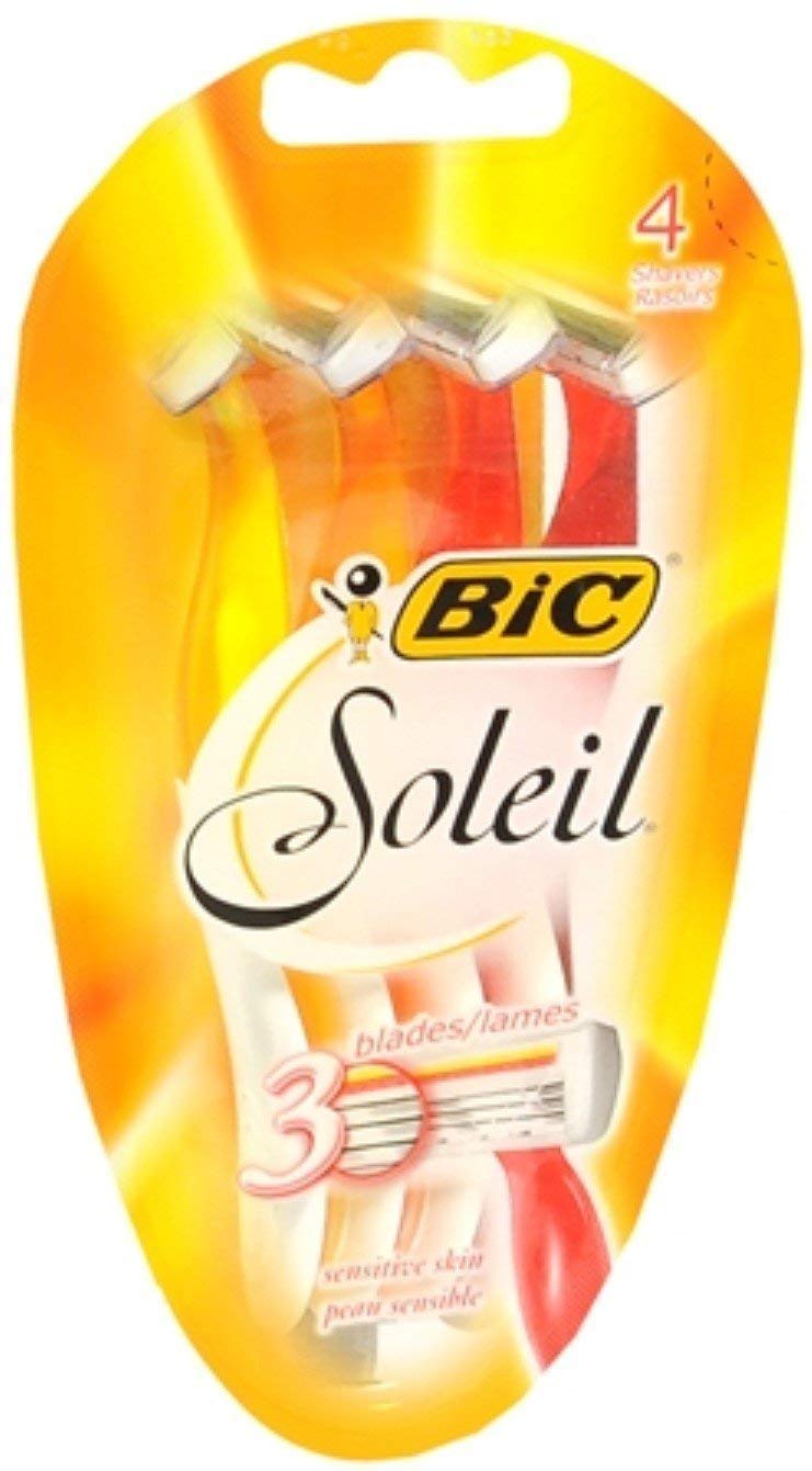 Bic Soleil Triple Blade Shavers For Women, Sensitive Skin, 12 Count (Pack Of 3)