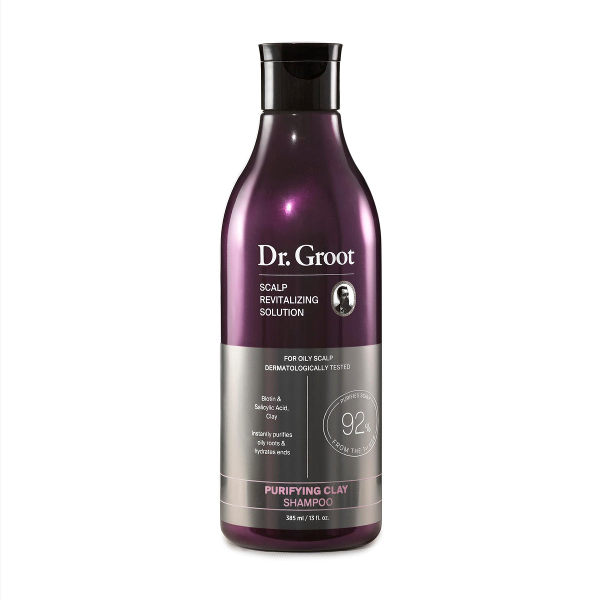 Dr. Groot Purifying Clay Shampoo For Oily Scalp With Biotin & Rosemary Oil - 13.01 Fl Oz