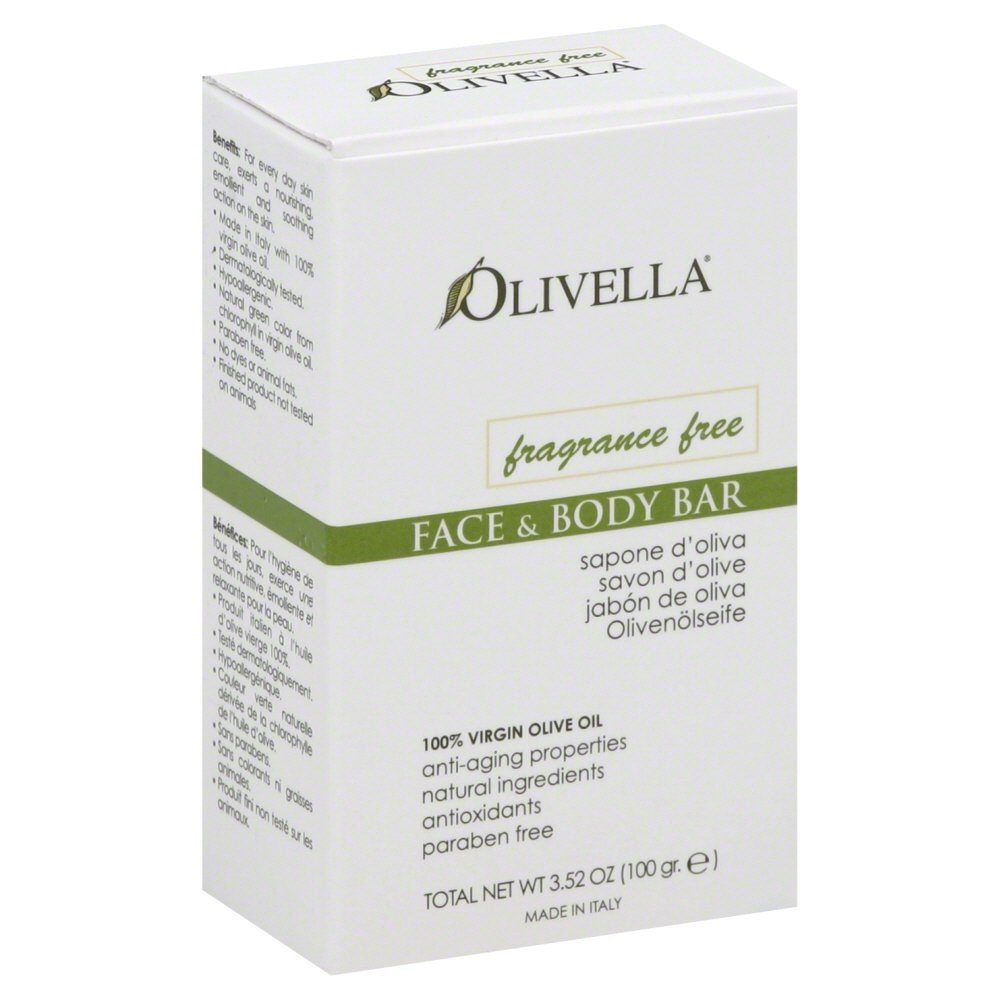 Olivella All-Natural Face & Body Soap, Raw Fragrance-Free, Virgin Olive Oil, 3.52 Oz (Pack Of