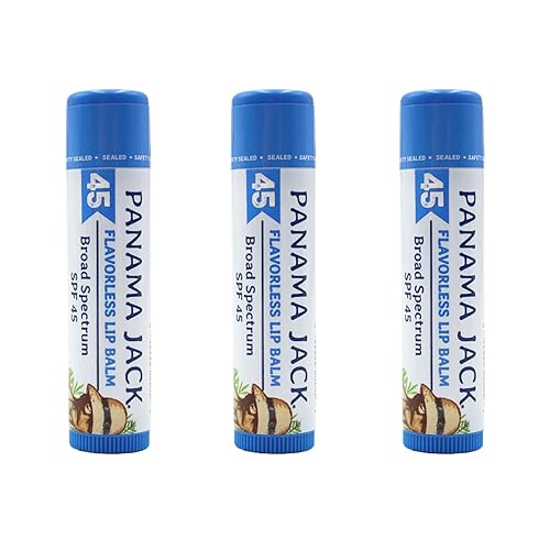 Panama Jack Sunscreen Lip Balm Spf 45 - Broad Spectrum Uva-Uvb Protection, 3 Pack