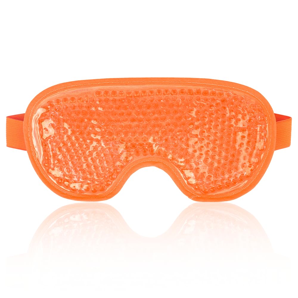 NEWGO Cold Eye Mask - Cooling Compress for Puffy Eyes, Stress Relief, and Skin Care - Orange