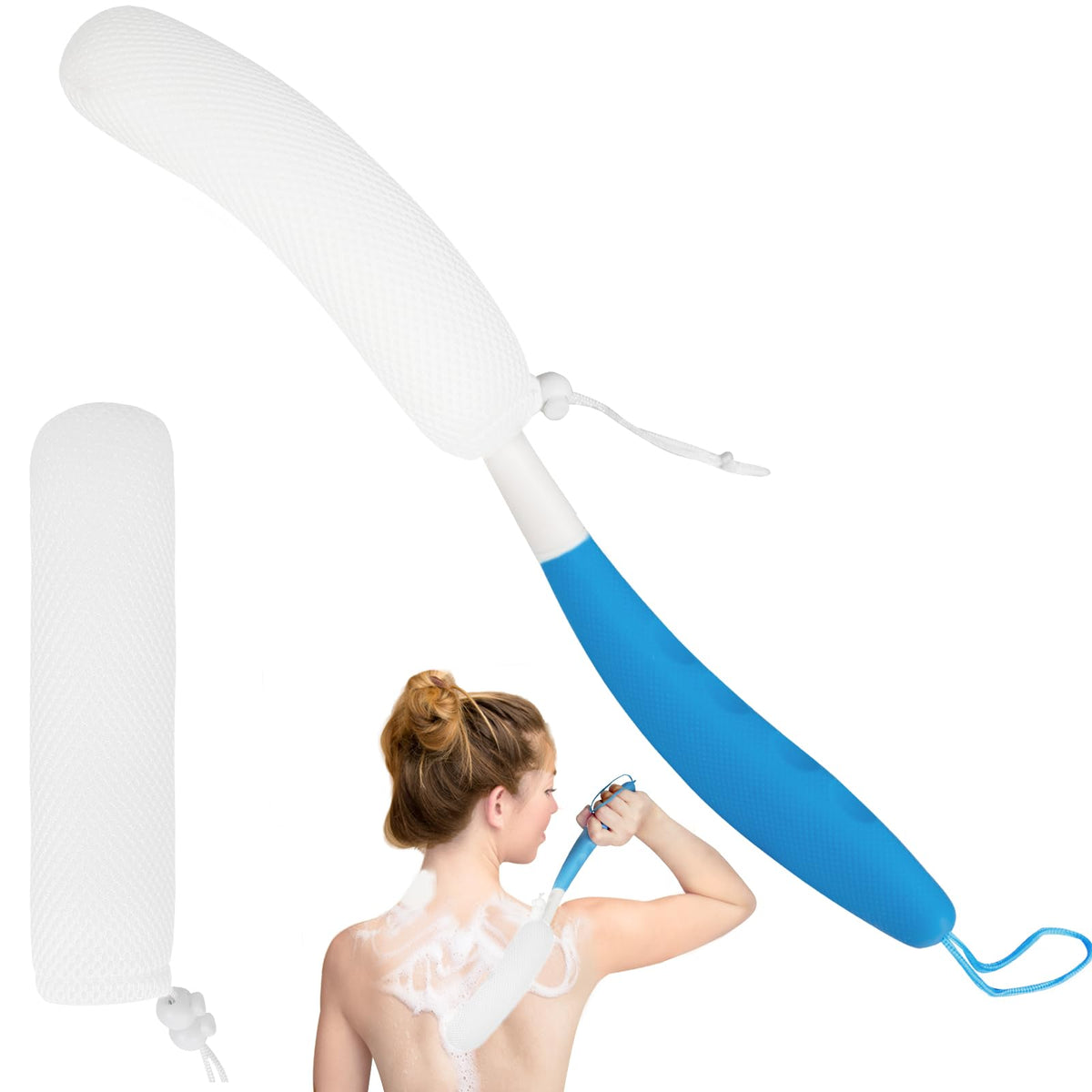 Leetye Mei Long Handled Shower Brush - Non-Slip Exfoliating Bath Brush For Deep Cleansing