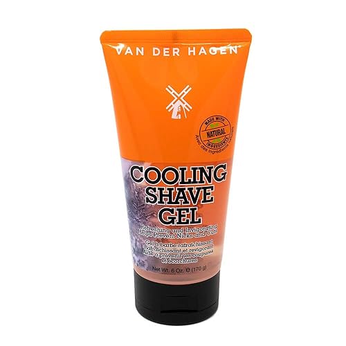 Van Der Hagen Cooling Shave Gel - Invigorating Non-Foaming, 6 Oz, Reduces Nicks & Irritation