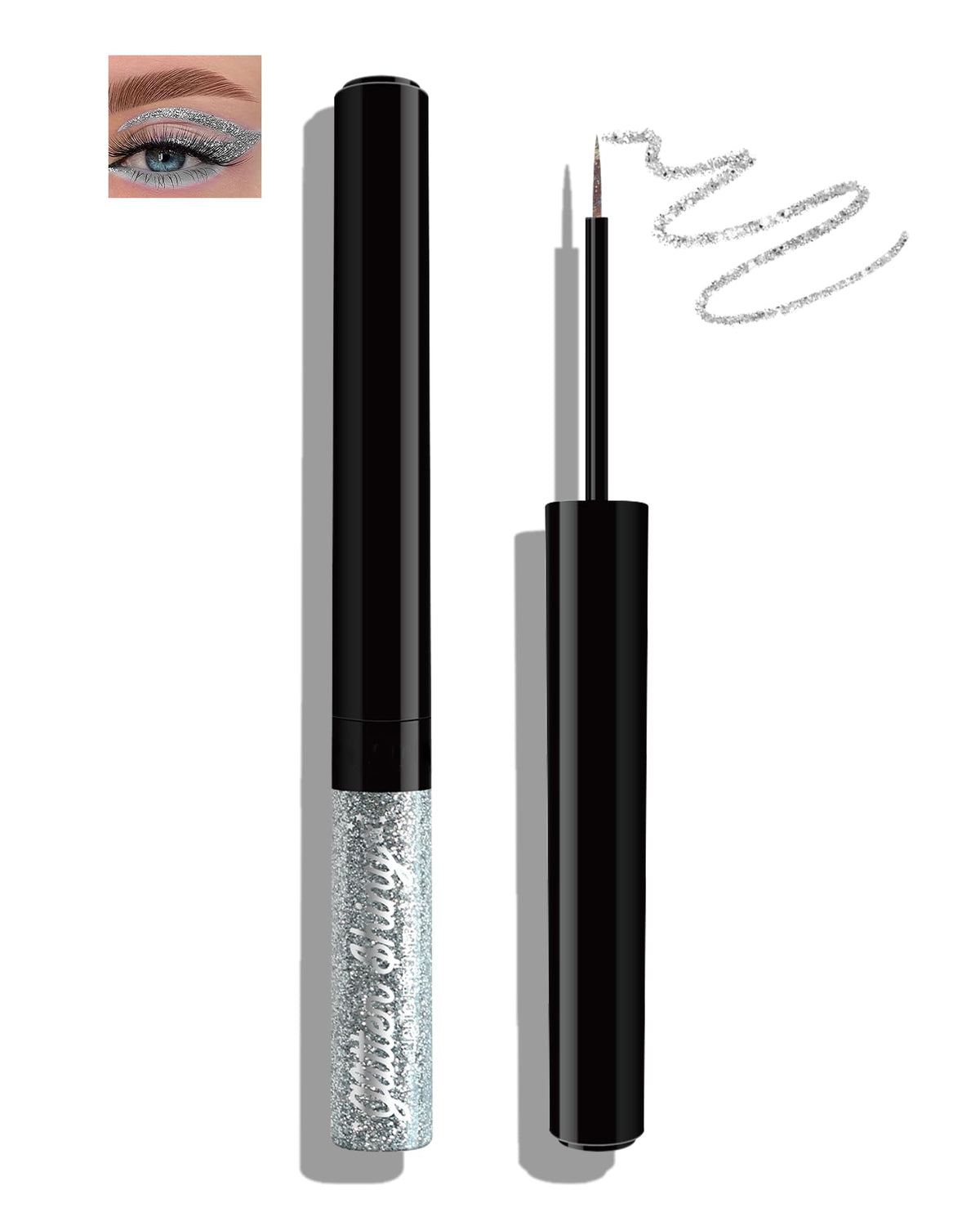 Caedelfly Glitter Eyeliner - Waterproof Metallic Shimmer Gel, Smudge-Proof, Ultra-Fine Tip - 07