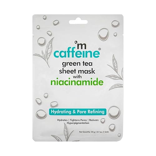 Mcaffeine Green Tea Sheet Mask With Niacinamide For Hydration & Pore Tightening - 1 Pc