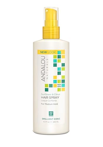 Andalou Naturals Hair Spray, Medium Hold, Shine & Frizz Control, Sunflower & Citrus, 8.2 Fl Oz