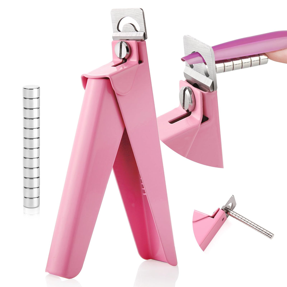 Saviland Pink Acrylic Nail Cutters - 15Pcs Sharp Nail Clipper & Trimmer For Salon & Home