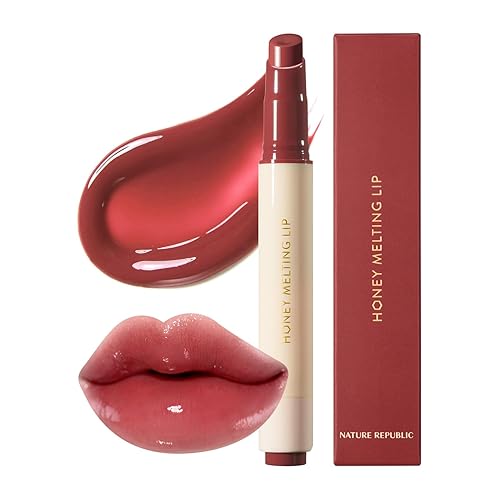 Nature Republic Honey Melting Lip Stick 05 Plum - Glossy Lip Balm & Tint, Korean Makeup